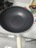 三禾微纳无涂层不粘炒锅不锈钢炒菜锅无油烟含钛锅具32cm雾月白配钢铲 实拍图