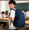 Edison初中生书包防泼水大容量双肩包小学生高年级减负背包L796-3深蓝色 实拍图