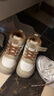 泰兰尼斯冬季男童加绒保暖发光休闲鞋防滑软底儿童闪灯鞋板鞋白/杏色30 晒单实拍图