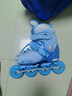 斯威（SWAY）溜冰鞋儿童男女童中小学专业轮滑鞋平花休闲滑冰旱冰鞋成人直排轮 【锁轮款】蓝+一体支架+头盔护具 M (适合6-12岁)日常鞋码32-36 实拍图