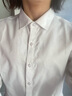 EAEOVNI长袖衬衫女商务免烫春夏职业装白色正装银行衬衣面试工作服修身OL 纯白色【方领】 38 【108-118斤】 实拍图