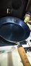 章丘铁锅手工小平底辅食锅煎锅烤肉锅煎蛋锅无涂层物理不粘锅炒锅平底锅 烤蓝木把 24cm 实拍图