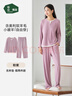 松山棉店罗纹小暖羊家居服套装7A抑菌抗静电秋冬女士含绵羊毛睡衣 实拍图