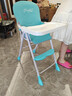 友彩可折叠宝宝餐椅酒店多功能商用吃饭座椅婴儿家用饭店儿童餐桌椅子 折叠款/洛克蓝+舒适软垫+双餐盘 实拍图