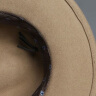 Mr DUCK手工超细羊毛帽子男英伦礼帽 黑色爵士帽女 绅士帽四季款藏族毡帽 MW186232-大边浅褐驼（纯羊毛） M（适合56-58cm头围） 实拍图