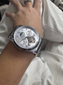 冠琴（GUANQIN）手表男机械表全自动镂空飞轮瑞士品质防水夜光皮带男士双日历手表 银色白面【明星代言】 实拍图
