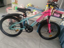 凤凰山地自行车男女变速山地车碟刹青少年儿童自行车学生单车 星际 蓝玫【单速+辐条轮】 20寸【适合125-160cm】 实拍图