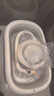 iuu婴儿洗澡盆 可折叠宝宝浴盆大号 洗澡神器躺托浴架新生儿童用品 【北欧灰】+调节感温浴架+脸盆*3 材质：FAD食品级材质检测认证 实拍图