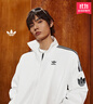 adidas情侣款复古风梭织立领夹克外套男女秋季阿迪达斯官方三叶草   亮白   S 实拍图
