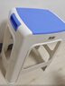 好尔塑料凳子客厅厨房加厚防滑休闲板凳叠摞高凳带提手大号蓝色 1个装 实拍图