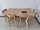 舒歌餐桌家用餐桌椅组合 全实木餐桌小户型 原木风餐桌钢化玻璃桌面 原木色一桌四椅 140cm *80cm*75cm 实拍图