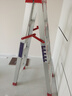 奥质梯子家用折叠人字梯加厚铝合金登高爬梯工程双侧多功能步梯合梯 加固加强版（六步）1.5米高 实拍图