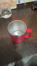 Daisy Leaf 304不锈钢结婚情侣轻奢高颜值抗菌刷牙杯漱口杯牙缸牙刷杯红色 实拍图
