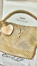ECODAY中号编织包通勤托特包大容量手提单肩包女包情人节生日礼物送女友 香槟色（中号） 实拍图
