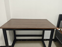 馨美凯电脑桌台式家用简易书桌办公桌简约现代工作台租房卧室学习写字桌 【单桌1.6cm厚桌面】黑架+深胡桃 长100cm*宽60cm*高74cm 实拍图