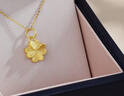 中国黄金（CHINA GOLD）黄金吊坠项链足金四叶草套链送女友老婆生日情人节礼物 足金吊坠（重版）约0.75g+s925链 实拍图