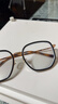 WAN XIN 新款 1.67超薄高清防蓝光镜片男可配度数送商务眼镜框女Z 56118透明蓝 超轻盈8.9克 配万新1.60较薄非球面树脂镜片 实拍图