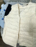 雪中飞经典新款百搭轻薄男式立领短款羽绒服马甲包边大口袋休闲鸭绒 黎蔓卡其|7202-女 L 175/96A 实拍图