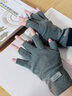 回力德绒半指手套男冬学生写字打字薄款防寒保暖开车骑行露指手套女 灰色【轻便保暖】-分指款 均码 实拍图