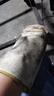 胜丽羊皮焊工手套软皮劳保柔软防烫耐磨隔热加长帆布袖口焊接电焊手套38cm本色 GHN019 1副 实拍图