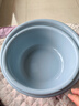 京东物流 加厚塑料洗脸盆家用洗衣服盆小面盆学生洗脚盆洗菜泡脚 蓝色 中号+大号 实拍图