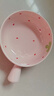 草莓陶瓷碗勺家用高颜值米饭碗少女心甜品碗釉下彩餐具套装 【1个装】浅粉草莓手柄碗 实拍图