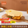 希乐扣Cilock高硼硅玻璃饭盒上班族饭盒微波炉冰箱保鲜盒椭圆琥珀二分隔840ml 实拍图