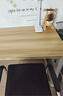 威曼帝电脑桌家用台式书桌学习桌写字桌简约卧室桌子工作台长条桌加厚款 浅木色面+白架 长100*宽50*高74cm 实拍图