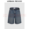 UR2025夏季新款女装复古猫须水洗腰带牛仔短裤UYY850081 实拍图
