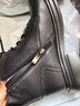 意尔康女靴厚底百搭加绒马丁靴女复古英伦风短靴 14738W黑色40 实拍图