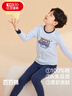 红豆儿童纯棉内衣套装男女童秋衣秋裤秋冬保暖低领棉毛衫M1239浅蓝150 实拍图