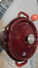 京东京造 珐琅锅 铸铁汤锅炖锅微压海鲜锅煮锅煲汤乔迁礼物 24cm珊瑚红 实拍图