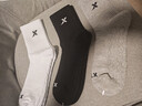 特步袜子男防滑减震跑步袜吸汗透气中筒款专业运动男袜抗菌防臭耐磨 黑白灰【升级款防滑跑步袜】3双 均码 实拍图