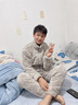 雪中飞睡衣冬季男士珊瑚绒加厚加绒2026新款秋冬高端家居服套装高级轻奢 NSCJF-淡灰方格拉链 【适合10~18℃单穿】 L -170/92A 【建议110-130斤】 实拍图