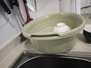 全适沥水篮双层大号沥水架漏筛旋转圆形洗菜盆厨房洗菜水果篮大号绿色 实拍图