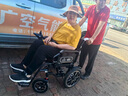 德伴电动轮椅老年人全自动轻便可折叠旅行残疾专用智能可躺代步YLB-W 【加强六减震】低靠700W+远程遥控 锂电15A 实拍图
