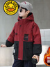 G.DUCKKIDS品牌童装男童加绒外套秋冬款加厚儿童保暖派克服男孩冬季外穿衣服 酒红色 140 实拍图