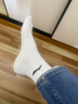 李宁（LI-NING）袜子男女运动袜中筒跑步篮球袜吸汗透气抗菌防嗅四季羽毛球短棉袜 白色三双装/抗菌吸汗透气 XL【适合42-46码】 实拍图