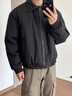 OEMG美式飞行员棉服夹克男士冬短款cleanfit百搭翻领外套保暖棉袄上衣 黑色 XL [建议130-150斤] 实拍图