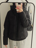 坦博尔羽绒服女短款连帽百搭秋冬小个子女士外套330332D 黑色 165  实拍图