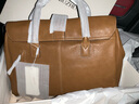 裘真手提公文包女士复古大容量通勤头层植鞣牛皮包包植鞣牛皮 大象灰-加大号 实拍图