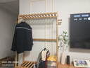 家逸（JIAYI）实木衣帽架落地衣架挂衣架卧室衣架简易衣服架立式客厅办公室挂架 长100cm原木色-双层加高款-榉木 实拍图