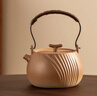 瓷牌茗茶具（cipaiming teaset）茶壶粗陶烧水壶户外酒精炉煮茶壶陶瓷围炉煮茶茶具套装 粗陶条纹古鸣壶 实拍图
