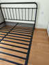 天坛家具 铁艺床现代家具组合主卧室双人钢木床 现代简约卧室套餐家具 黑色床（不含床垫） 1.8*2.0m单床头 实拍图