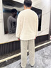 猫人男士睡衣男秋冬抑菌蓬松珊瑚绒款圆领刺绣长袖厚款家居服可外穿 实拍图