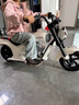 凤凰（Phoenix）儿童电动摩托车儿童电动车两轮车男女小孩复古哈雷玩具车可坐大人 雅致白-高配丨24V电瓶/无刷电机/充气轮胎/续航30公里 实拍图