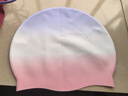 361°泳帽女通用硅胶渐变防水游泳帽高弹加大长发护耳成人帽 实拍图