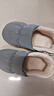洁丽雅防水棉拖鞋男士秋冬季室内居家防滑保暖厚底踩屎感加绒全包棉鞋女 灰色【升级款 抗菌+防滑贴片底】 42-43 (适合41-42) 实拍图
