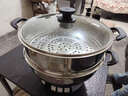 半球（PESKOE）多功能电热锅家用多用途锅 不锈钢电炒锅电蒸锅电煮锅 电锅一体多功能锅电炖锅电火锅炒菜锅 3L 34cm单笼款（适用4-8人） 实拍图