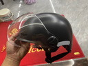 Andes HELMET3C认证电动摩托车头盔男女四季通用夏季透气防晒安全帽电瓶车骑行半盔 磨砂原黑【透明短】 均码 实拍图